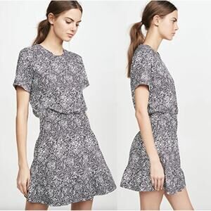 Parker Burke Printed Short-Sleeve Tee Dress in Midnight Jasmine